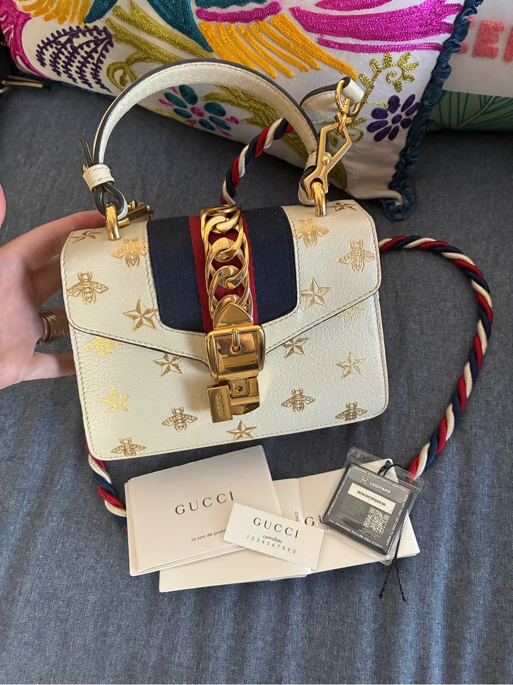 Gorgeous Gucci Mini Sylvie Bee Star Bag